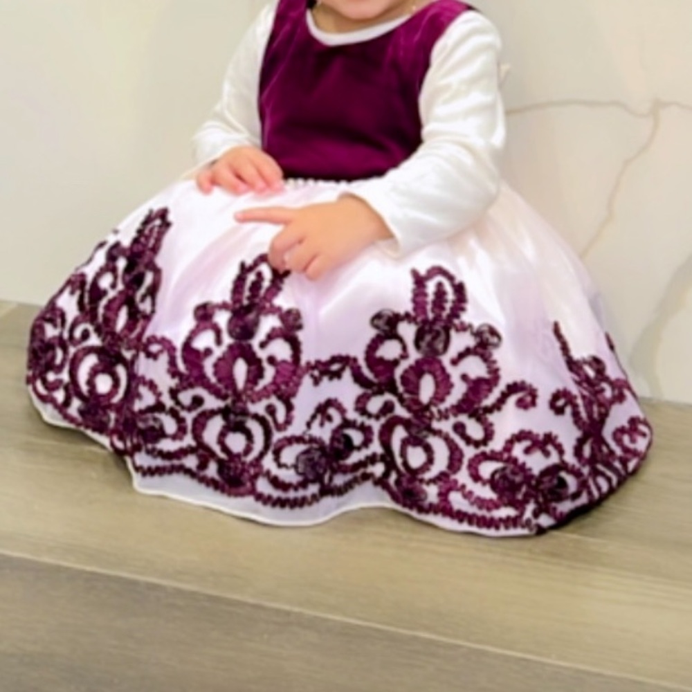 Baby Girl Partial Velvet Dress